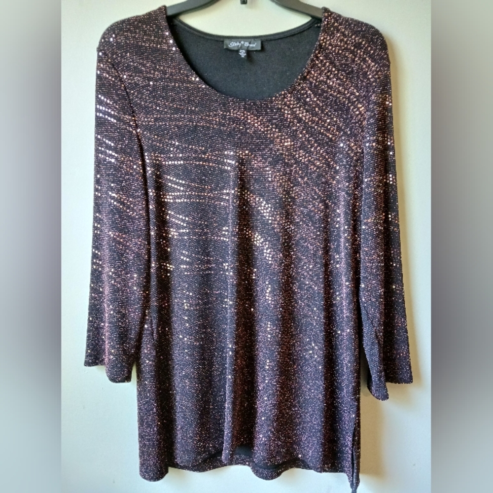 LIKE NEW Slinky Brand Sequin Top